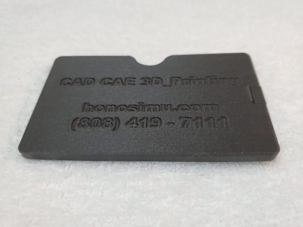 An example of customized money clip with our company's information on the back